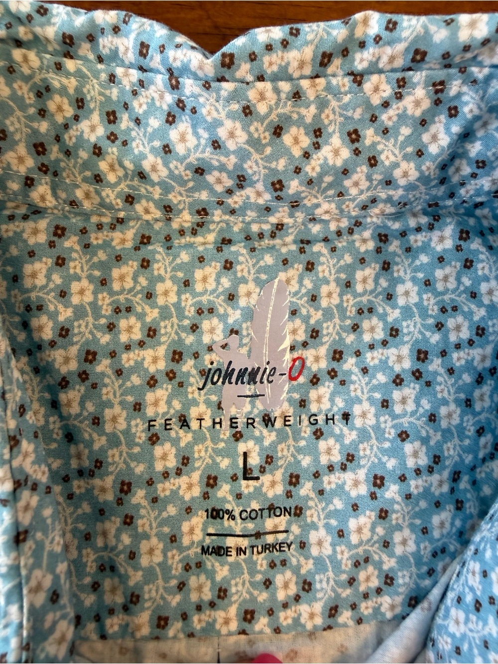 Johnnie-O Walt Featherweight Button Up Shirt Blue Micro Floral Print Large - Picture 2 of 8